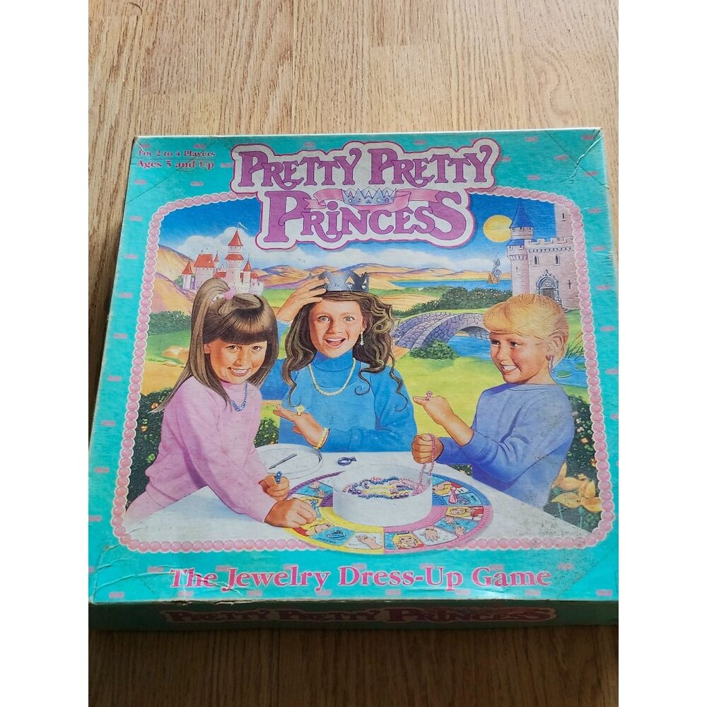 Vintage Pretty Pretty Princess Jewelry Dress-Up Board Game 1990 Complete